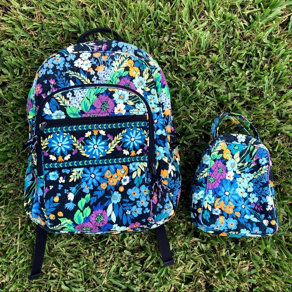 Vera Bradley Midnight Blues Campus Backpack lunch